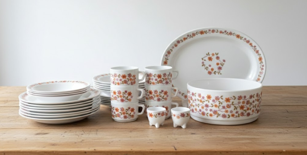 vaisselle arcopal vintage (lotus, myosotis..)