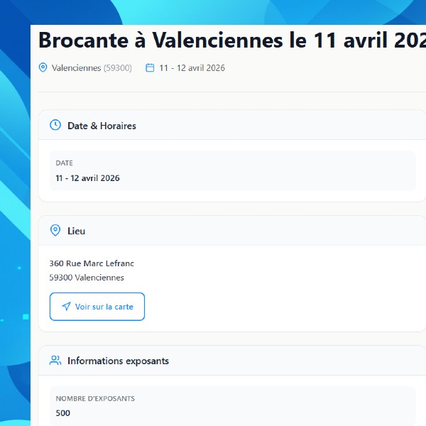 homepage brocante exemple