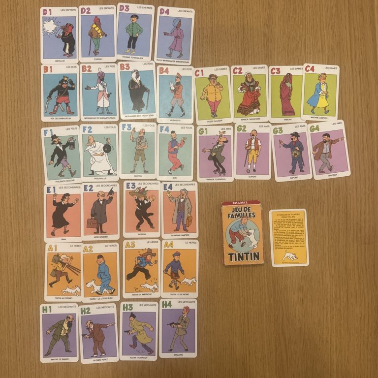 jeu de carte tintin
