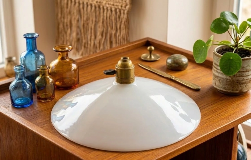 abat jour opaline blanche